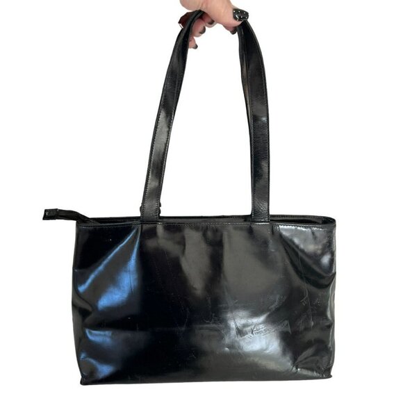 BURBERRY Vintage Black Leather Shoulder Hand Bag - Picture 2 of 12